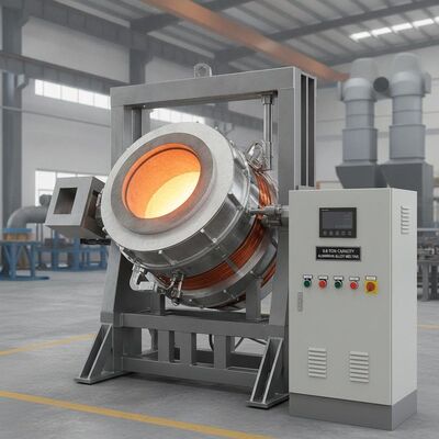 kaufen 500 kW Nennleistung 0,8 Tonnen Kapazität Mittelfrequenz-Induktionsofen mit hydraulischem Kippsystem Online-Herstellung